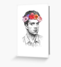 Sebastian Stan, Flower Crown (2) Greeting Card