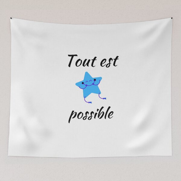 Item preview, Anything is possible - popular french quotes theme gifts (in white) designed and sold by RebelliousRosee.