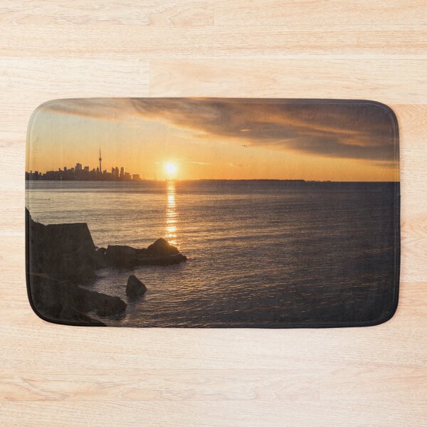 Item preview, Splendid Morning - Toronto Skyline Sunrise with Rough Rocks designed and sold by Georgia Mizuleva.
