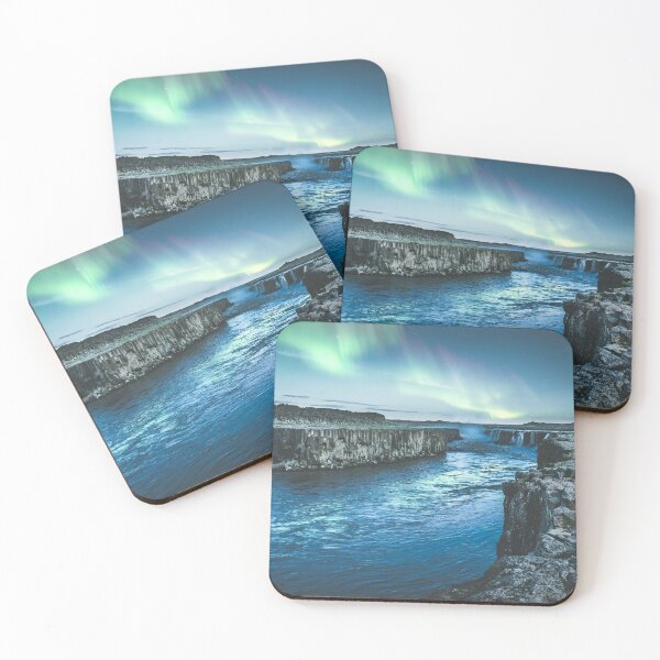 Item preview, phenomenon lake between mountains below northern lighs designed and sold by ImRotem.