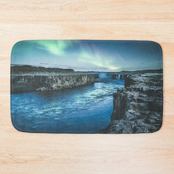 Item preview, phenomenon lake between mountains below northern lighs designed and sold by ImRotem.