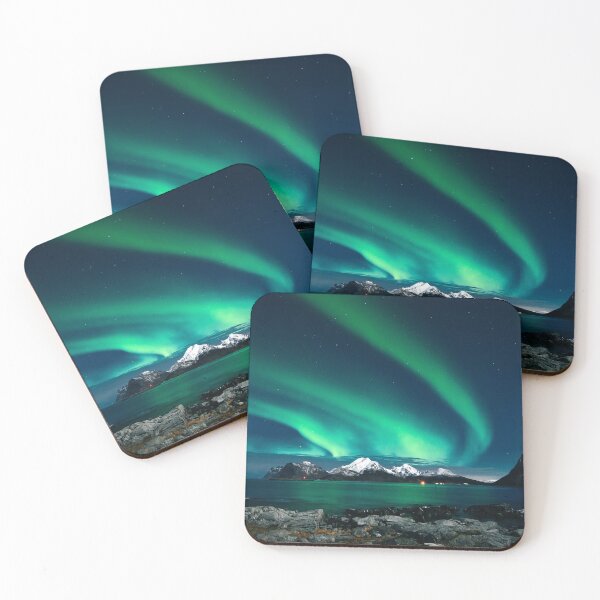 Item preview, northern lighs sky above snowed mountains with a phenomenon sea designed and sold by ImRotem.