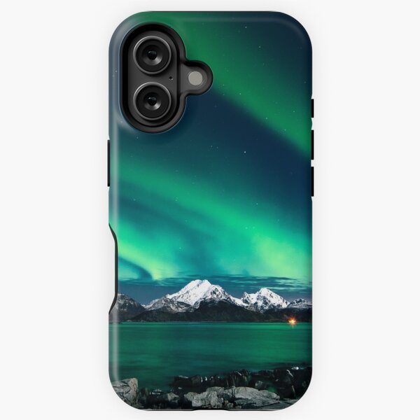 Item preview, northern lighs sky above snowed mountains with a phenomenon sea designed and sold by ImRotem.