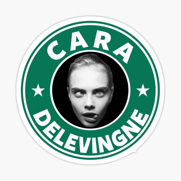 Cara Delevingne Starbucks Style Sticker