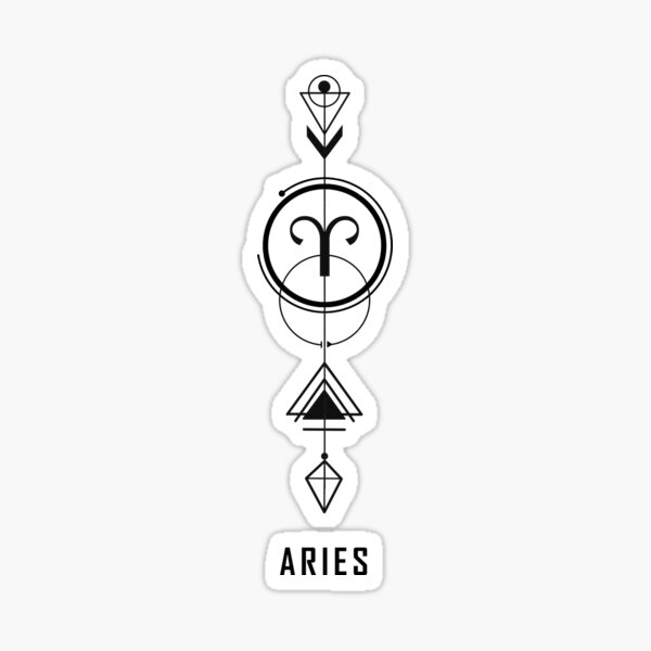 "Aries Zodiac Sacred Geometric Arrow" Sticker for Sale by AthiraA