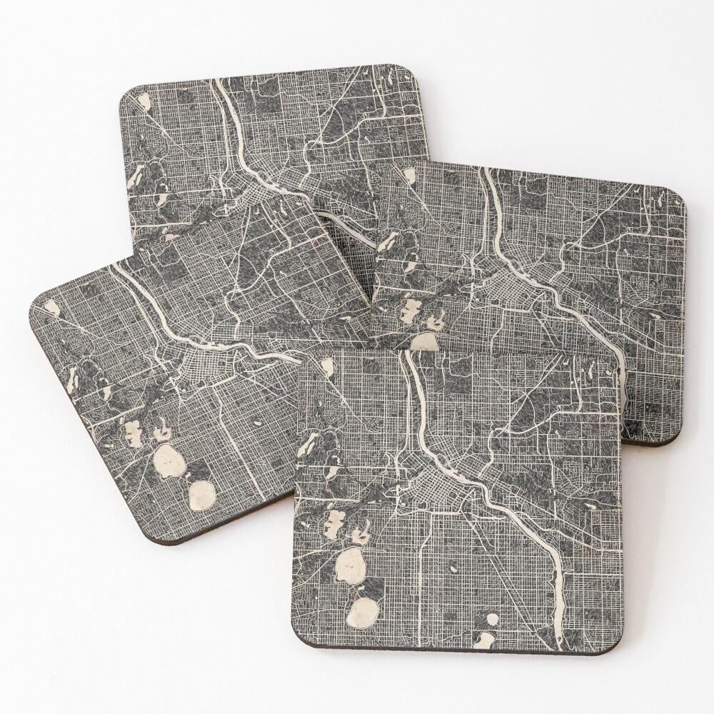 Vista previa del artículo con la obra «Posavasos (lote de 4)», diseñado y vendido por InkMaps.