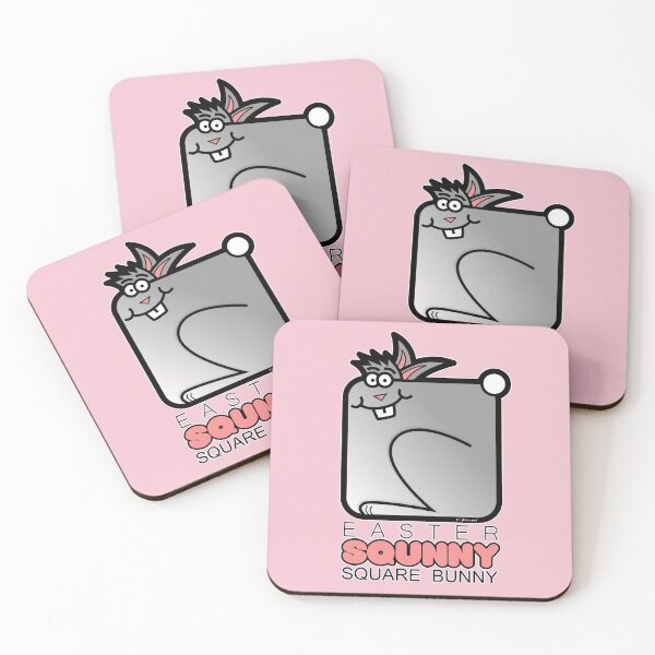 Item preview, Easter Bunny Retro Square Squnny Powder Pink designed and sold by Quooki.