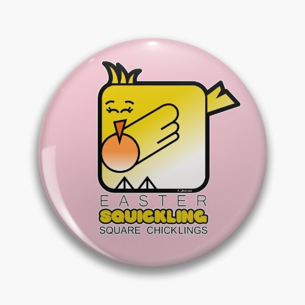Item preview, Easter Chickling Retro Square Squickling Powder Pink designed and sold by Quooki.