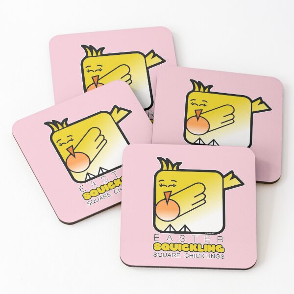Item preview, Easter Chickling Retro Square Squickling Powder Pink designed and sold by Quooki.