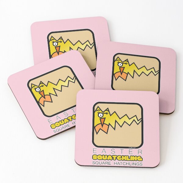 Item preview, Easter Hatchling Retro Square Squatchling Powder Pink designed and sold by Quooki.