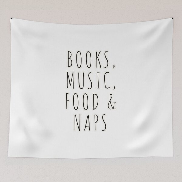 Item preview, BOOKS MUSIC FOOD NAPS designed and sold by Happy  Soul Store.