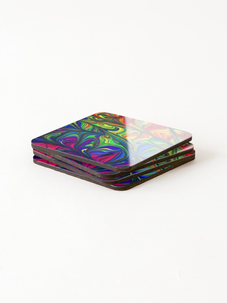 Thumbnail 4 of 5, Coasters (Set of 4), Multi color pattern designed and sold by OminiDesign.