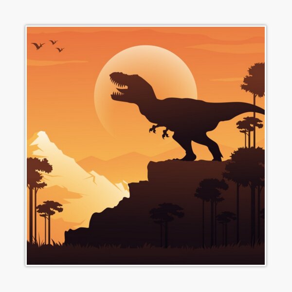 Vinyl Dinosaur Sticker - T-Rex Sunset - Jurassic Apparel