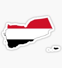 Flag Map of Yemen Sticker