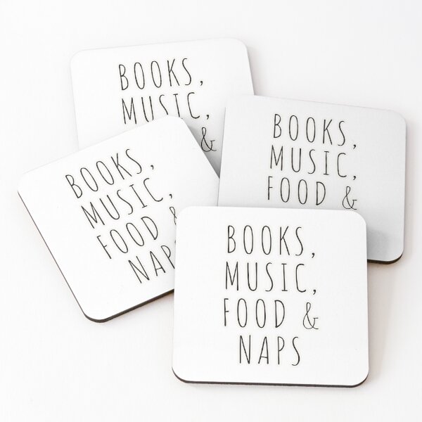 Item preview, BOOKS MUSIC FOOD NAPS designed and sold by Happy  Soul Store.