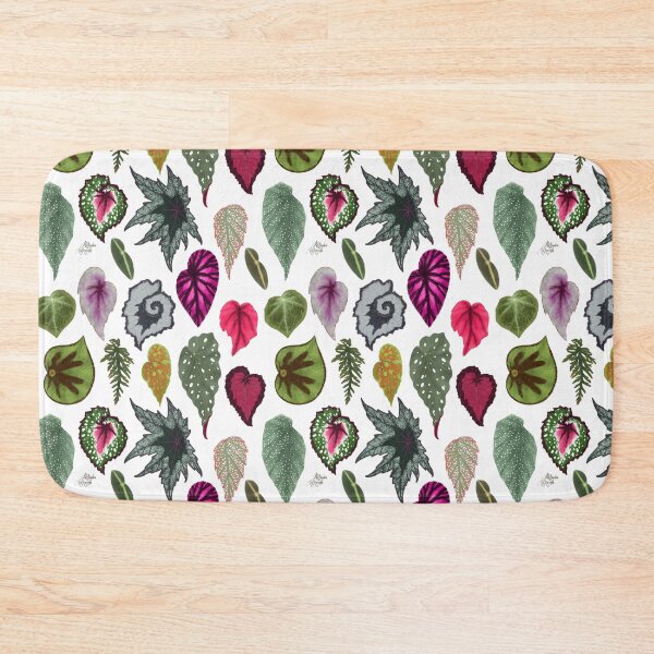 Item preview, Begonia leaves species varieties art print botanical illustration designed and sold by Onyria Art.