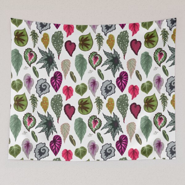 Item preview, Begonia leaves species varieties art print botanical illustration designed and sold by Onyria Art.