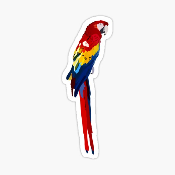 Item preview, S is for Scarlet Macaw, Scarlet Macaw Illustration – Vibrant Tropical Parrot Artwork designed and sold by PrettylittlepastelUk.