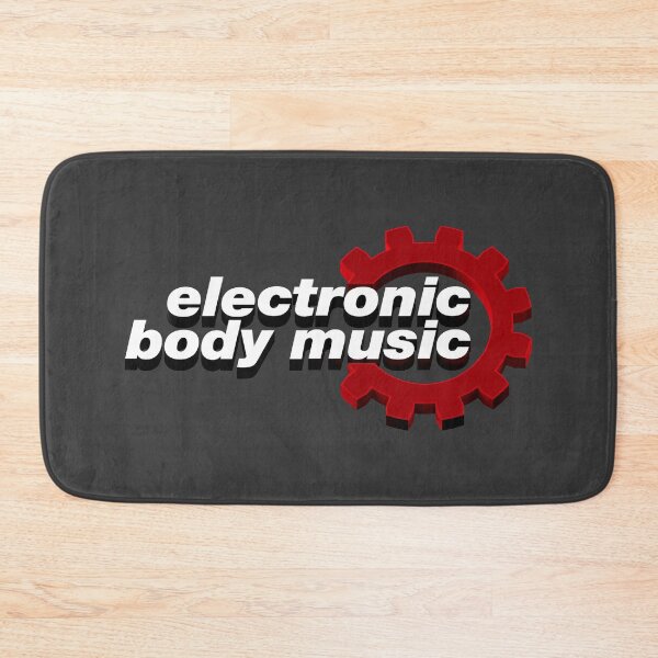 Item preview, Electronic Body Music EBM text with gear on the right designed and sold by lathspell.