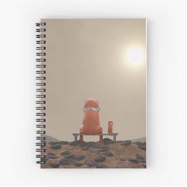 Item preview, elephant and dog sit on the surface of Mars designed and sold by Mike Kiev art.