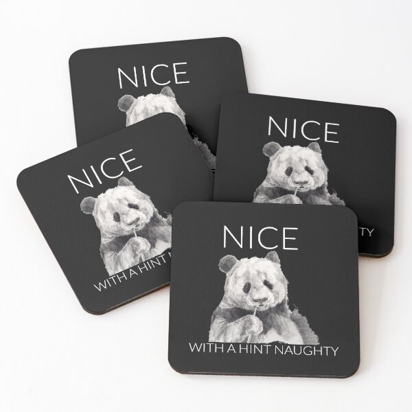 Item preview, Nice with a hint of naughty. Panda black white designed and sold by thekidsprint.