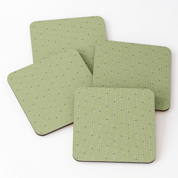 Item preview, Luxe Greek Key -  Ever Green with Soft Textured Pattern designed and sold by vortexatelier.