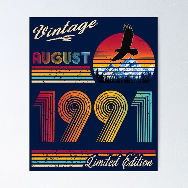 Item preview, August 1991 Birthday designed and sold by GreenSplash.