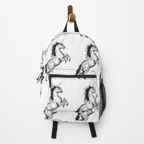 Item preview, linear drawing of unicorn. fabulous animal drawing by hand. engraving horse with a horn. modern design.  horse rearing black and white graphics designed and sold by mudenk.