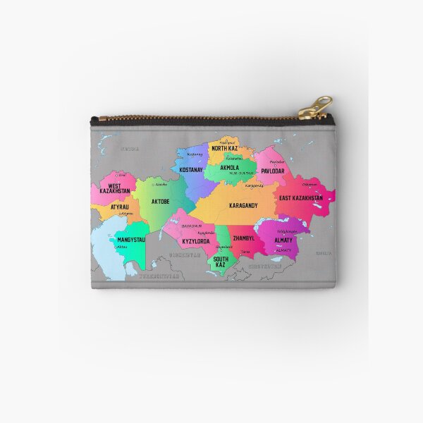 Item preview, Kazakhstan map, stylized map illustration with cities, borders, capital, administrative divisions designed and sold by mashmosh.
