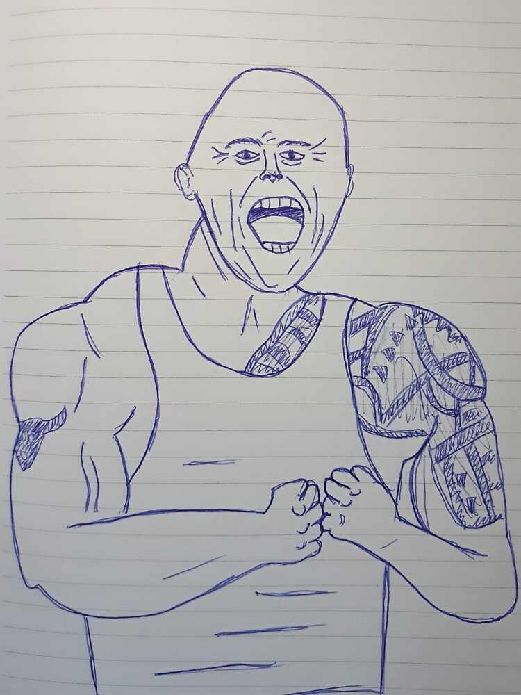 Hello, I decided to draw Dwayne The Rock Johnson - iFunny