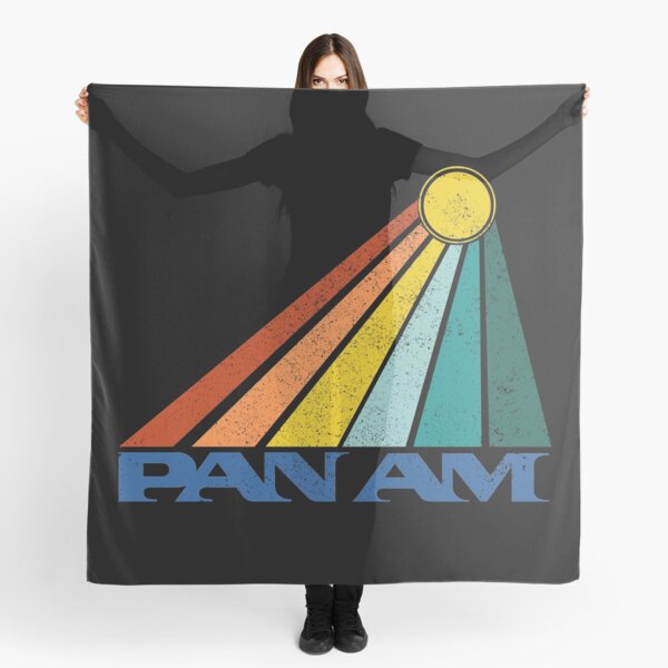 Pan Am Sunset Logo Black Distressed Rainbow Sunbeam Scarf