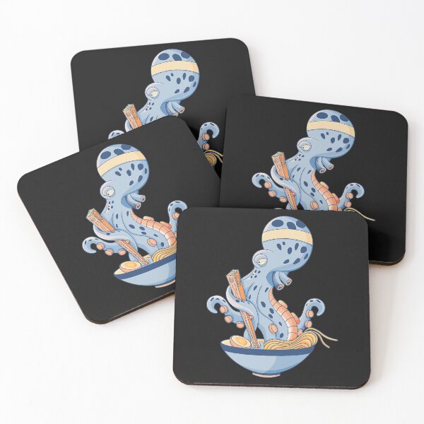 Item preview, Octopus eating ramen noodles designed and sold by ANABARRIOS.