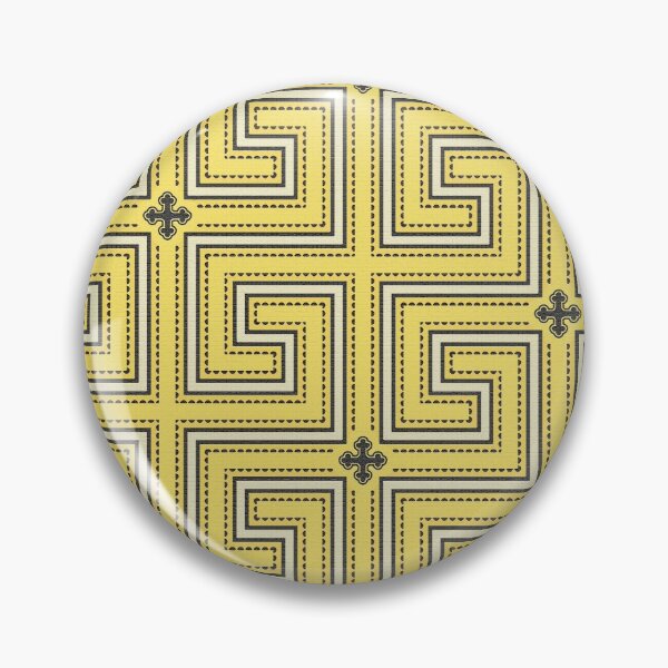Item preview, Luxe Greek Key -  Golden Sunrise Yellow  with Soft Textured Pattern designed and sold by vortexatelier.