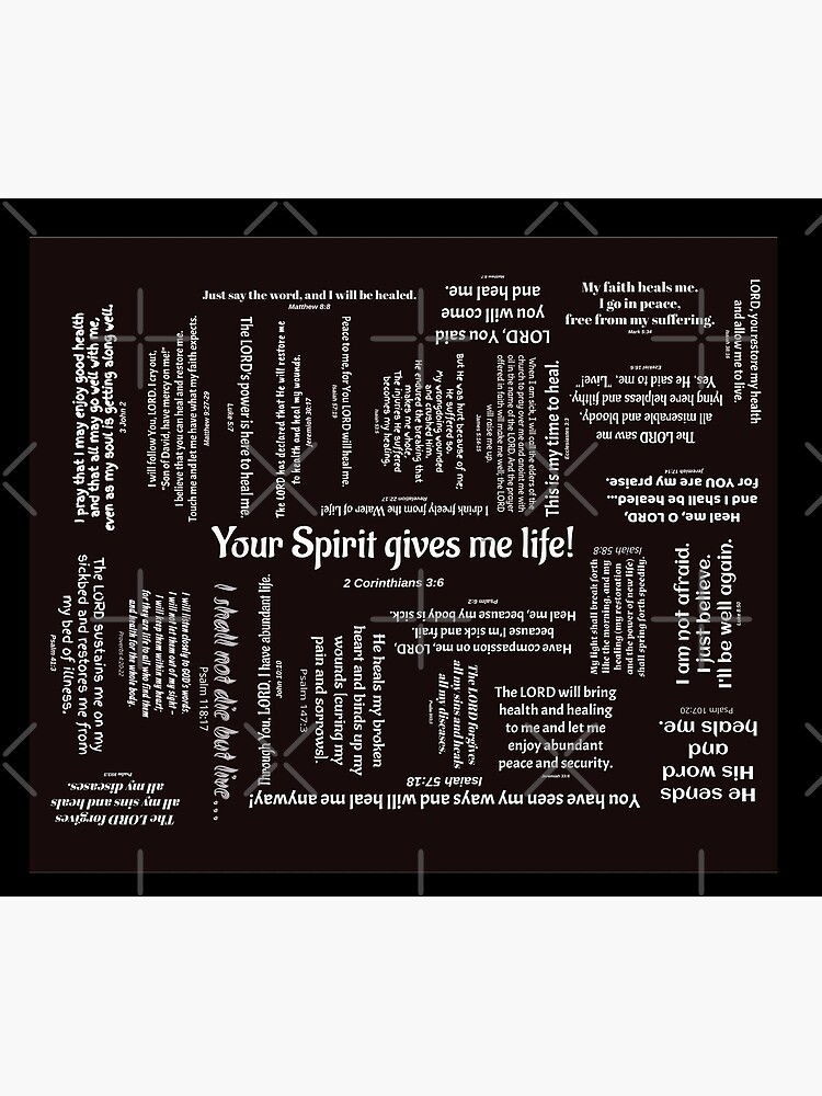 Healing Scriptures Blanket - Black by kimholmberg