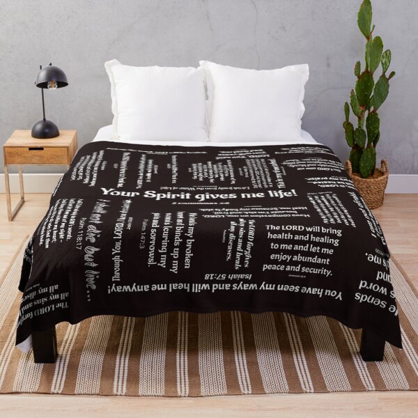Item preview, Healing Scriptures Blanket - Black designed and sold by Bible Verse Blankets.