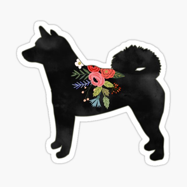 Shiba Inu Dog Breed Boho Floral Silhouette Sticker