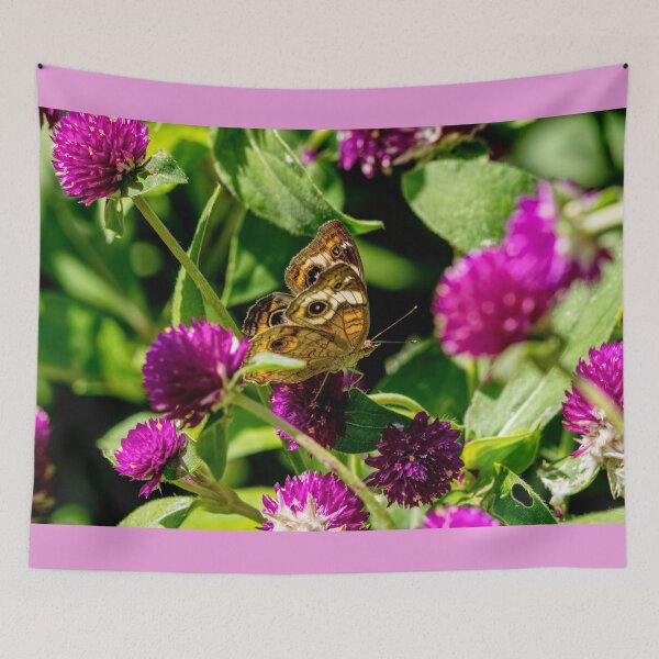 Item preview, Buckeye Butterfly On Globe Amaranth designed and sold by mljdwhite.