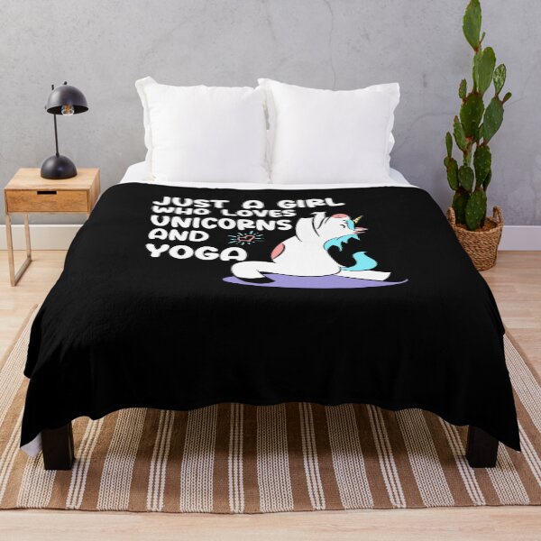 Item preview, Just a Girl who lloves Unicorns Yoga Namaste designed and sold by SwankyFine.