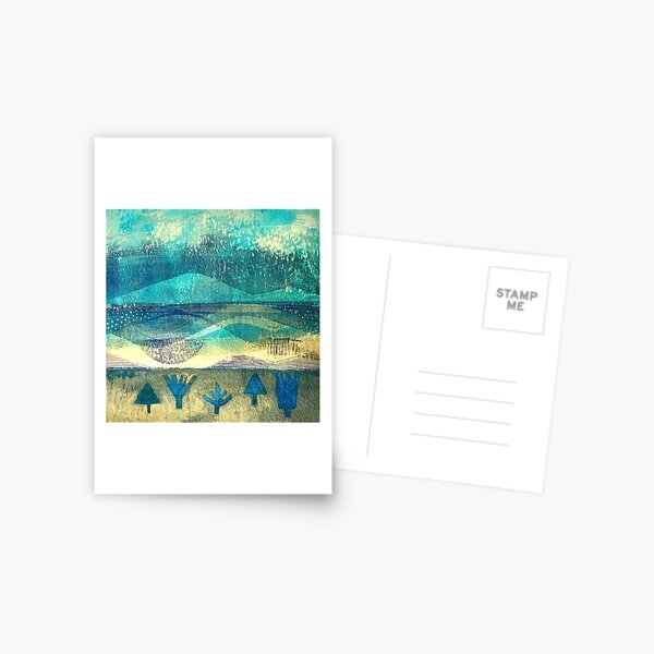 Reflections: landscape abstract art Postcard