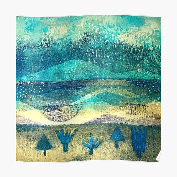Reflections: landscape abstract art Poster