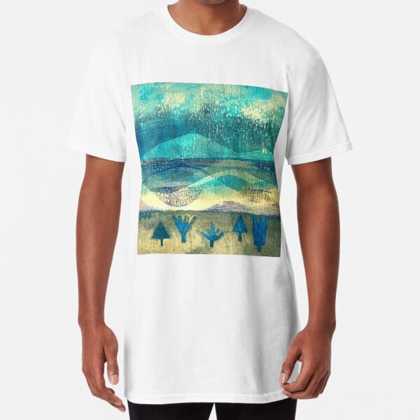 Reflections: landscape abstract art Long T-Shirt