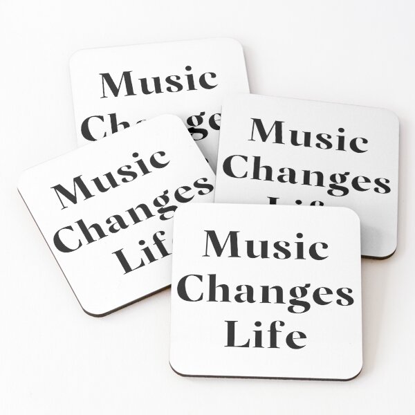 Item preview, Music Changes Life- Black Typography designed and sold by JoyforU.