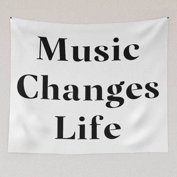 Item preview, Music Changes Life- Black Typography designed and sold by JoyforU.