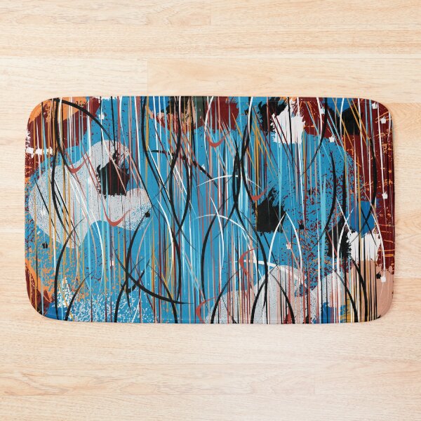 Item preview, colorful abstract and geometric shapes of a rainy and windy day designed and sold by Delqabel.