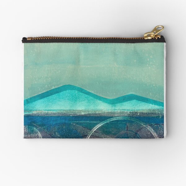Blue mountains: landscape art print Zipper Pouch