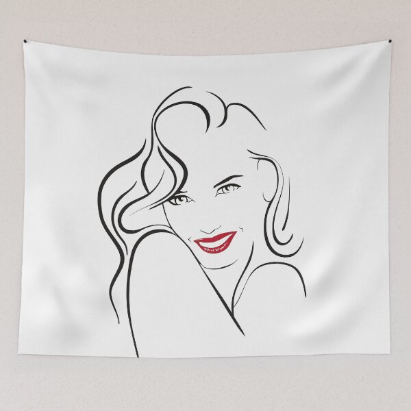 Item preview, Stylized portrait of a smiling young woman. designed and sold by AnneDidelot.
