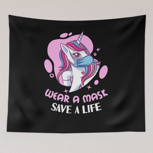 Item preview, Masked Unicorn Says Wear a Mask Save a Life designed and sold by Frosty1489.