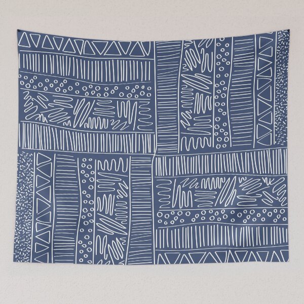 Item preview, Doodles on blue  designed and sold by swans-swatches.