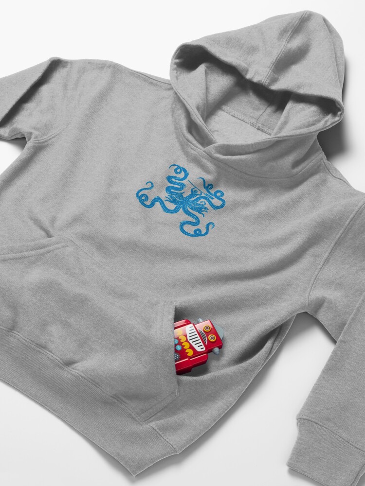 Alternate view of Scylla mosaic - Blue Kids Pullover Hoodie