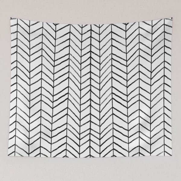Item preview, Hand Drawn Herringbone Pattern (black/white) designed and sold by Design Minds Boutique.